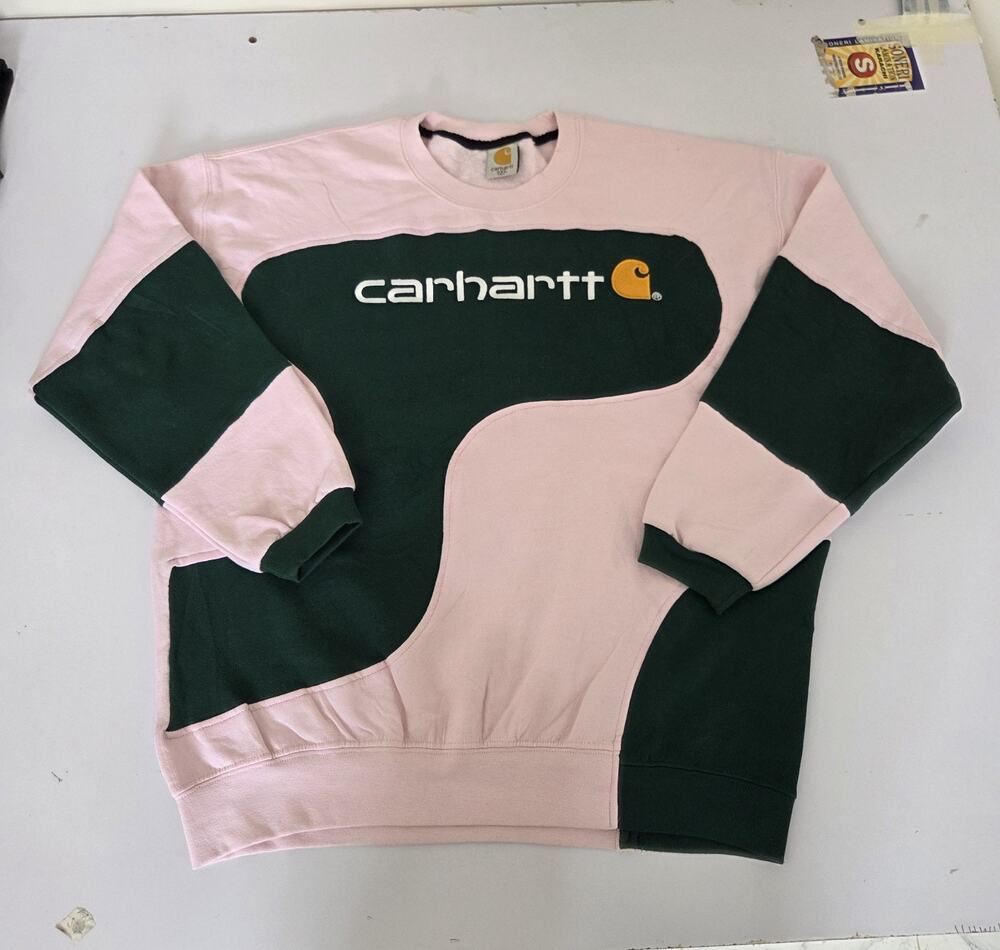 Vintage Carhartt Reworked Sweatshirt – Unique Upcycled Paneled Jumper – Size XXL